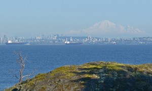 Vancouver and Mount Baker seen from Seymour Shores